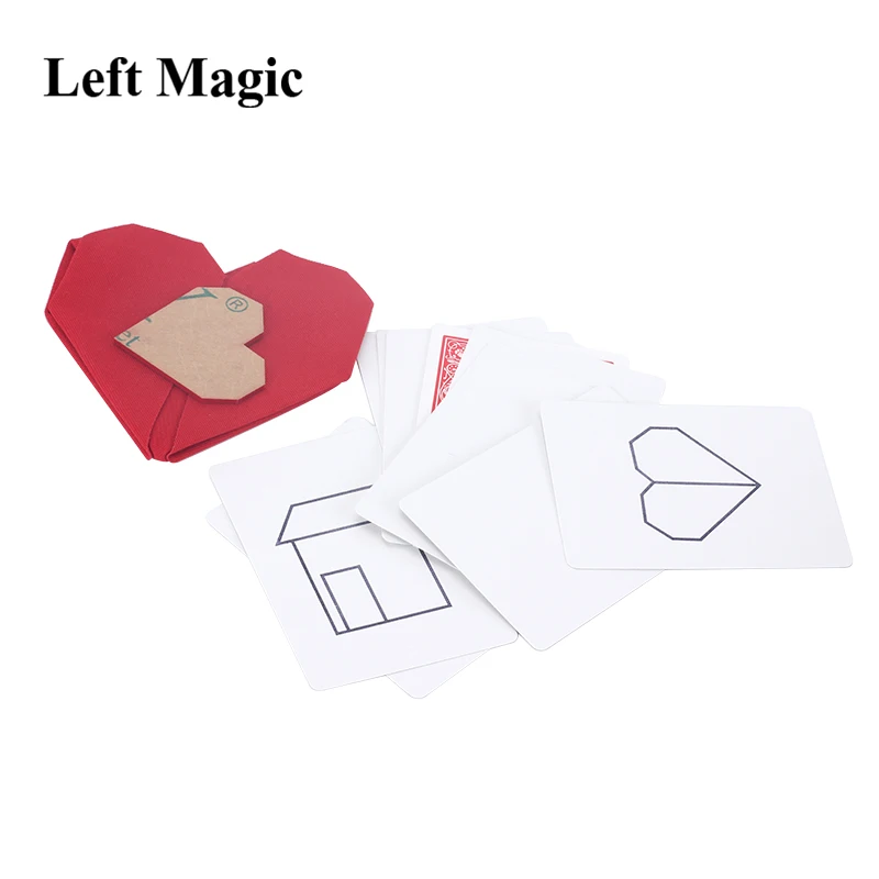 Hearting by Way & Himitsu Magic Red Heart Folding Magic Tricks Comedy Street Close Up Magia Card Magie Illusion Gimmick Props