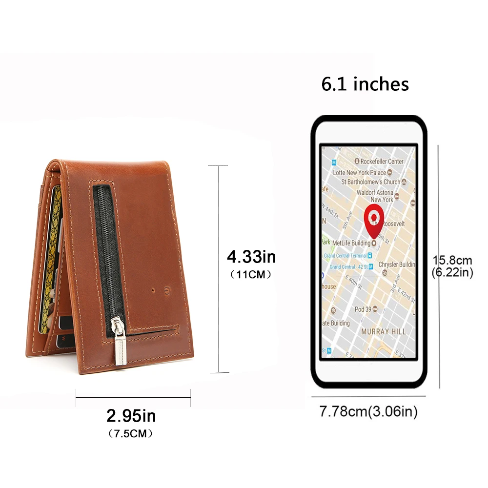 

Wallet Tracker Card Holder Wallet Android Money Clip Wallet for Young Men Wallet Tag Tracker for Men gps Smart Wallet for Men