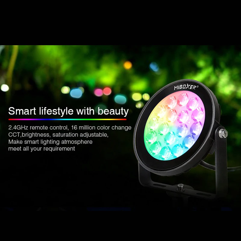 New upgrade 9W RGB+CCT Smart LED Garden Light 900LM Waterproof Outdoor LED Lighting IP66,AC 220V Color Temperature: 2700~6500K