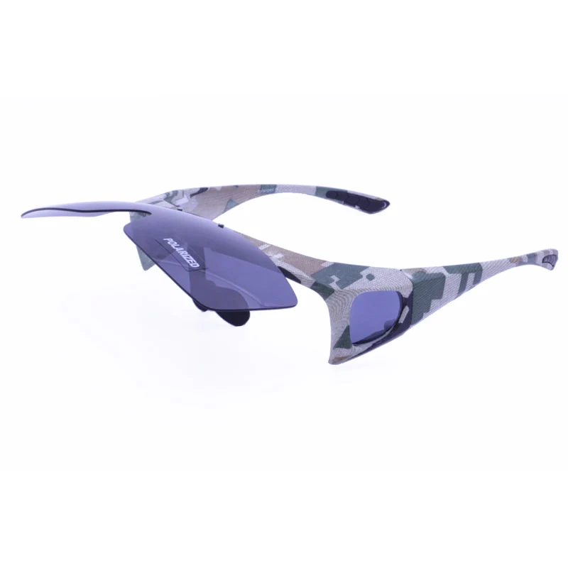 new arrival 013 flip up and fit over UV400 polarized army color camo anti-slip outdoor driving fishing rising sport sunglasses