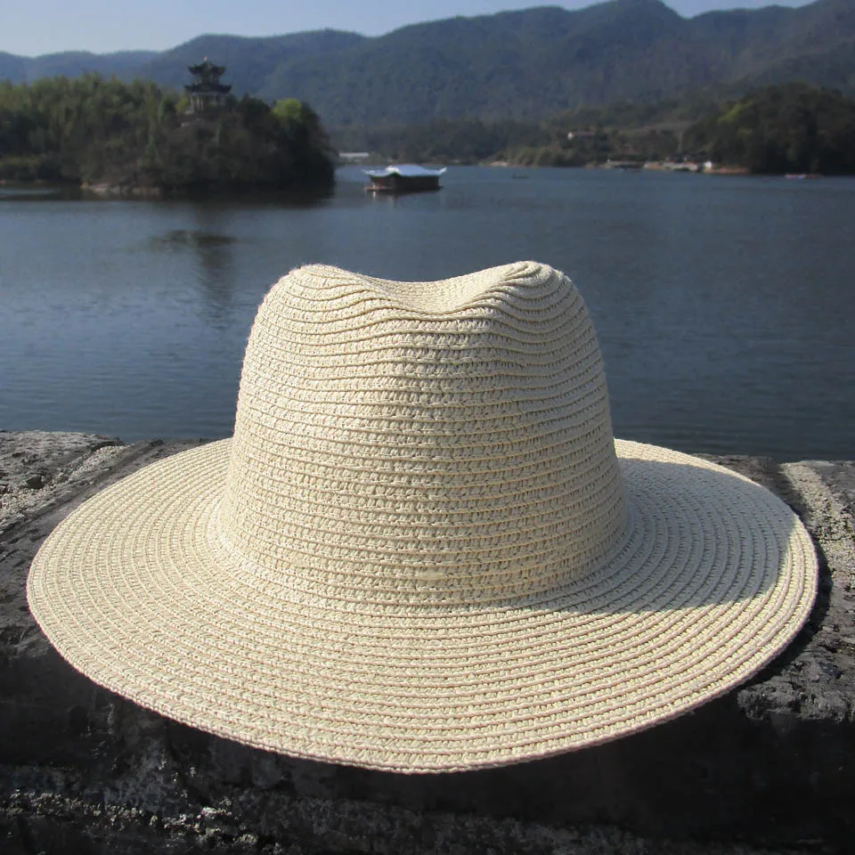 Straw Hat Women with Mass customized Different Decorative Belt Casual Outdoor Jazz Hat For Men UV Protection Sun Hat