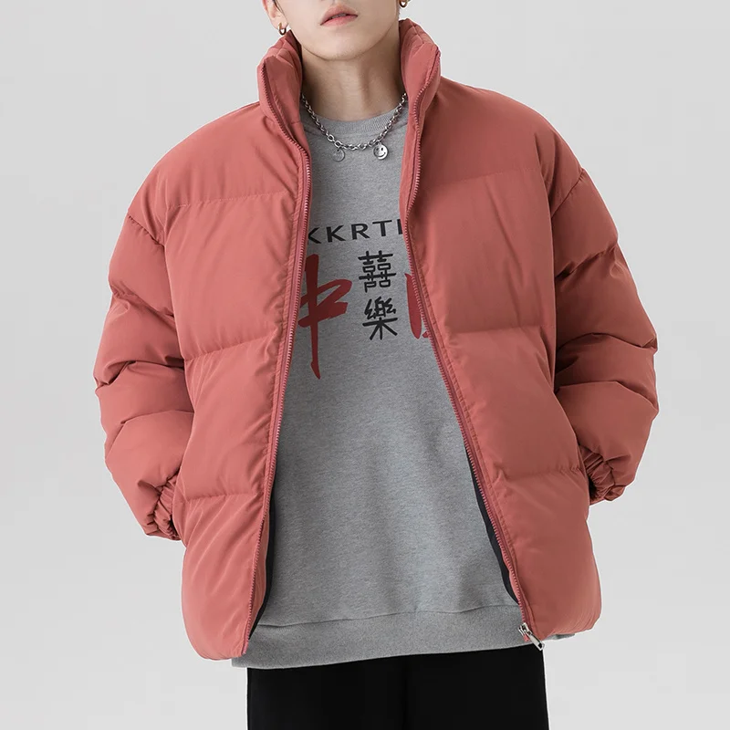 Zima 202 nowa modna stójka Parka mężczyźni Oversize wiatrówka Streetwear wyściełana kurtka płaszcz męska zagęścić ciepła odzież wierzchnia B725