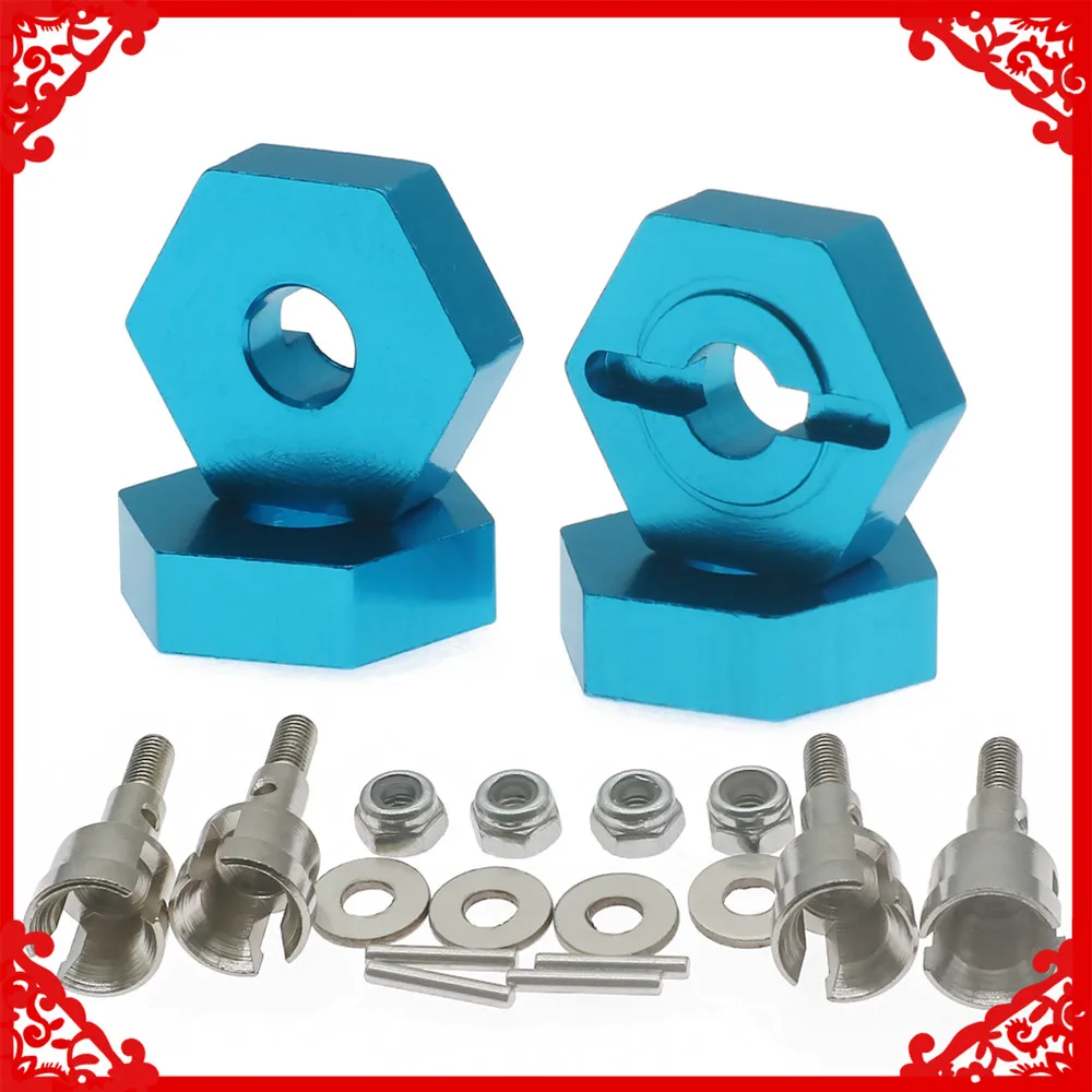 

Alloy 4pcs/set alloy 12mm wheel hex adapter&axle assembly for rc hobby model car 1/18 Wltoys A959 A969 A979 K929 etc parts