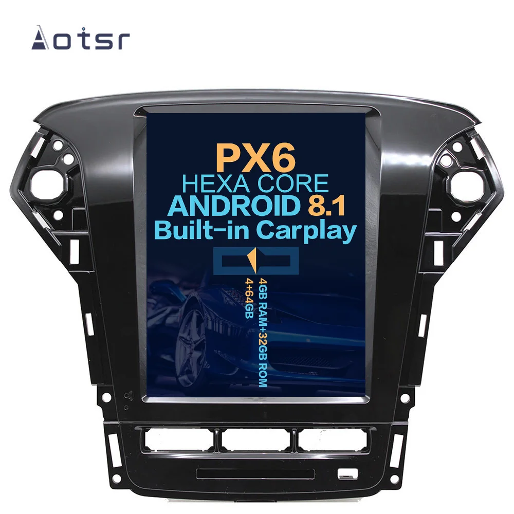 

Aotsr 10.4“ Vertical screen Android 13 Car DVD Multimedia player GPS Navigation For Ford Mondeo/Fusion MK4 2007- 2012 carplay