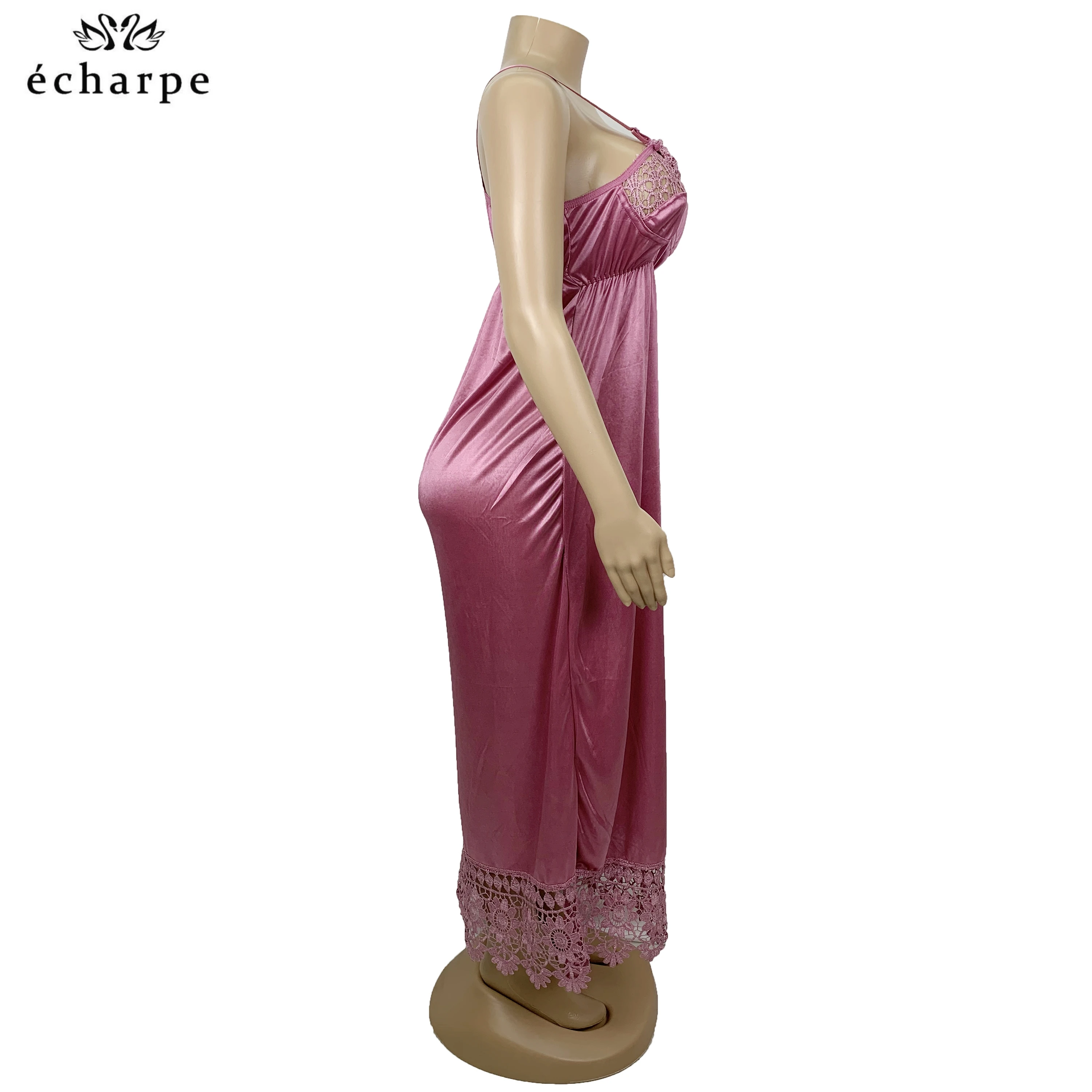 African Women Oversize Female Stain Solid Nightgown Lady Sexy Adjustable Strap Nightdress Under Skirt Night Gown Dresses