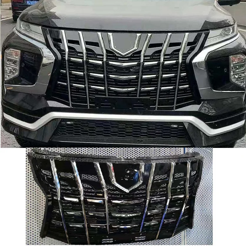 Abs Modify Front Racing Grills Fit For Mitubishi Pajero Sports Car 2020 Front Mesh Mask Cover Abs Grille Grill