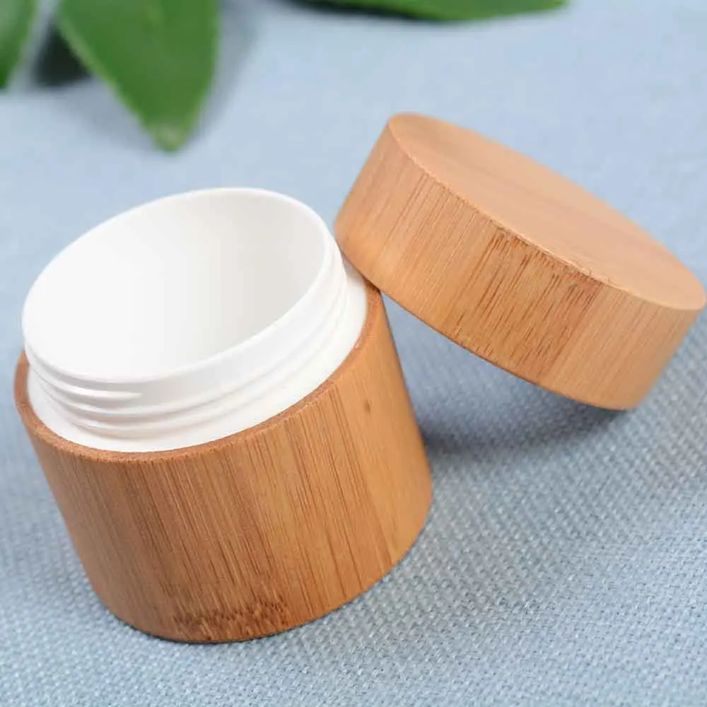 3g/10g/15g/ 30g Natural Bamboo Refillable Bottle Cosmetics Jar Box Makeup Cream Storage Pot Container Portable Round Bottle