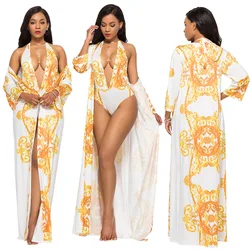 Sexy printed cape bikini split suit swimsuit women 2 pieces  fashion swimsuit  sexy bikini micro Street Style  WOMEN  Print