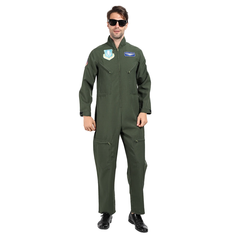 Frauen Pilot Anzug 80s Film Top Gun Air Force Uniform Erwachsene Halloween Cosplay Kostüm Karneval Ostern Purim Phantasie Kleid