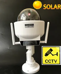 dummy camera solar power fake wifi video surveillance cctv security camera w/ red light infared outdoor speed dome cam