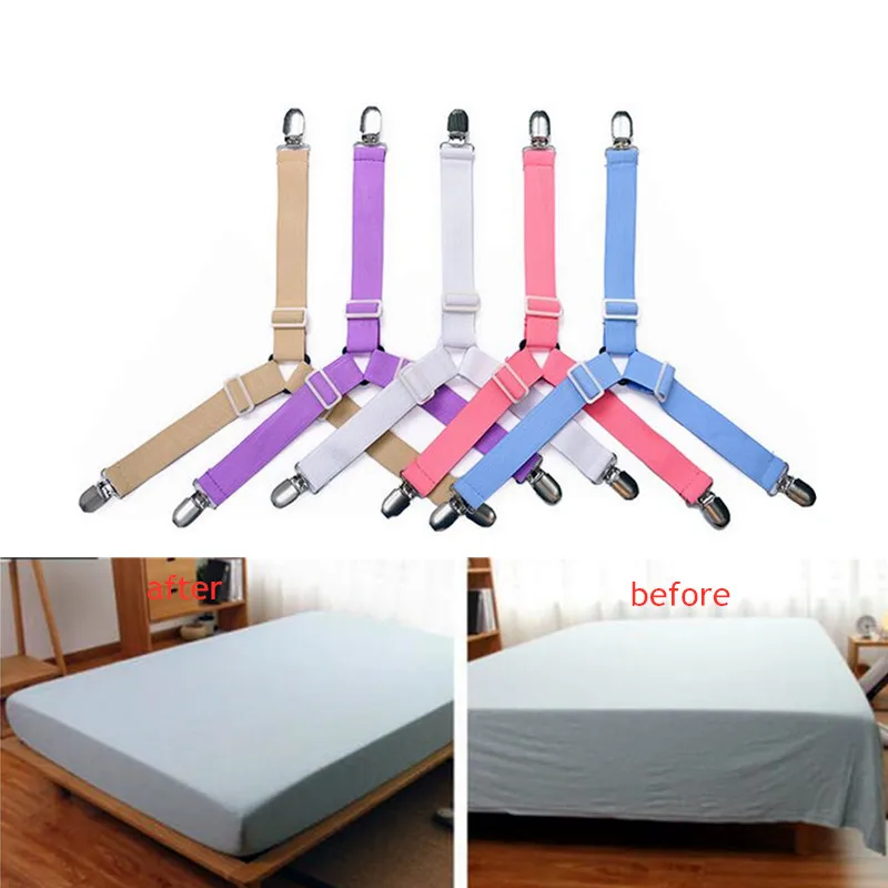 

4Pcs Triangle Elastic Bed Sheet Grippers Mattress Sofa Covers Clips No-slip Blankets Gripper Home Textiles Organize Gadgets