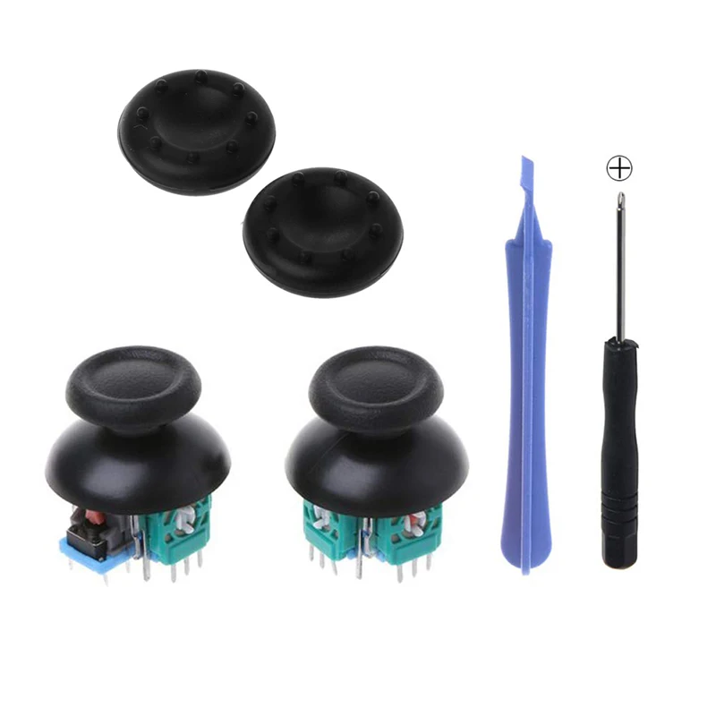 PS4 Controller Replacement Parts Original Controller Rocker Pad Thumb Stick Grip Trigger Button Spring Tri-wing Screwdriver Kit