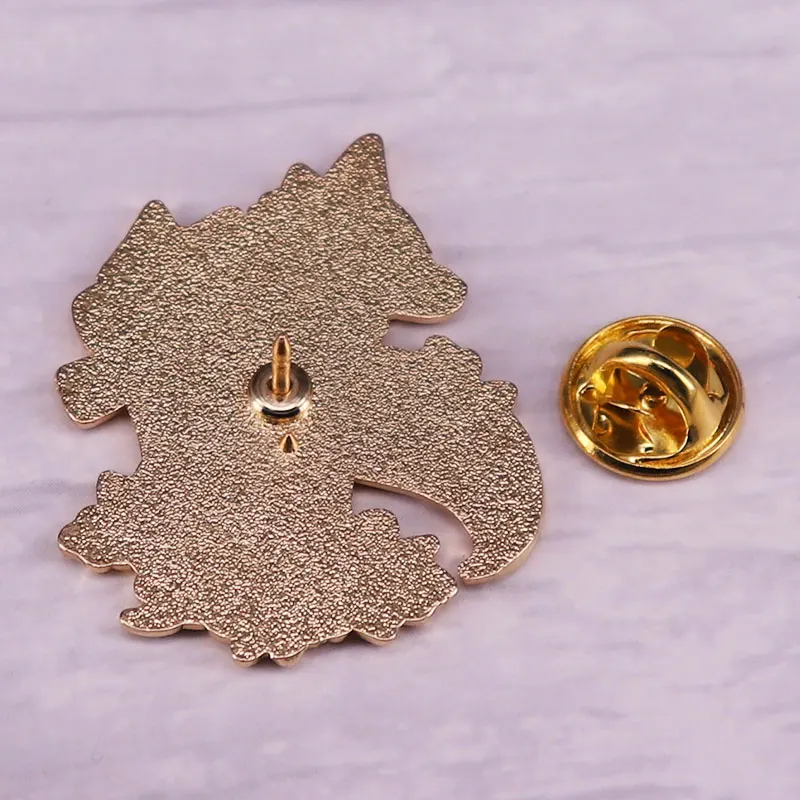 Red Fox Brooch enamel pin Shrine Fox Fairy Myth Anime Accessories Bag Accessories