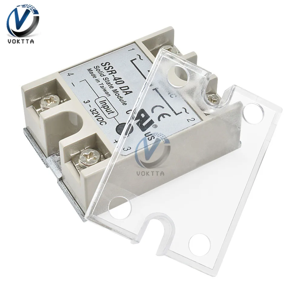 SSR Solid State Relay Plastic Cover Transparent Protection for Solid State Relay Front Cover Stand Suitable for SSR Protection