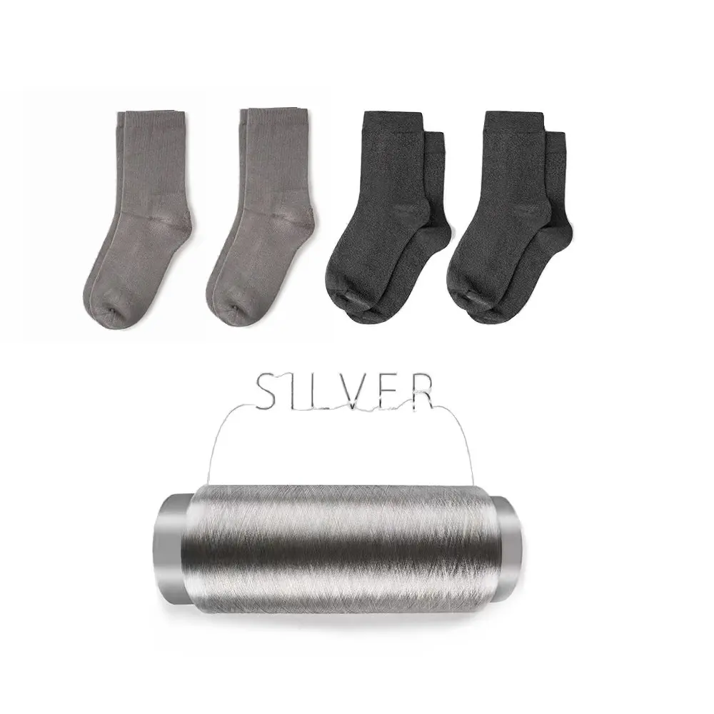 Silver Socks for men Perspiration, breathable, antibacterial  deodorant made by cotton and silver yard no more smelly 2sets