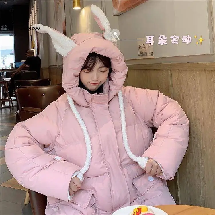 

Toppies 2021 New Female Hooded Outwear Warm Bread Jackets Loose Casual Candy Color winter jacket fashion Korean