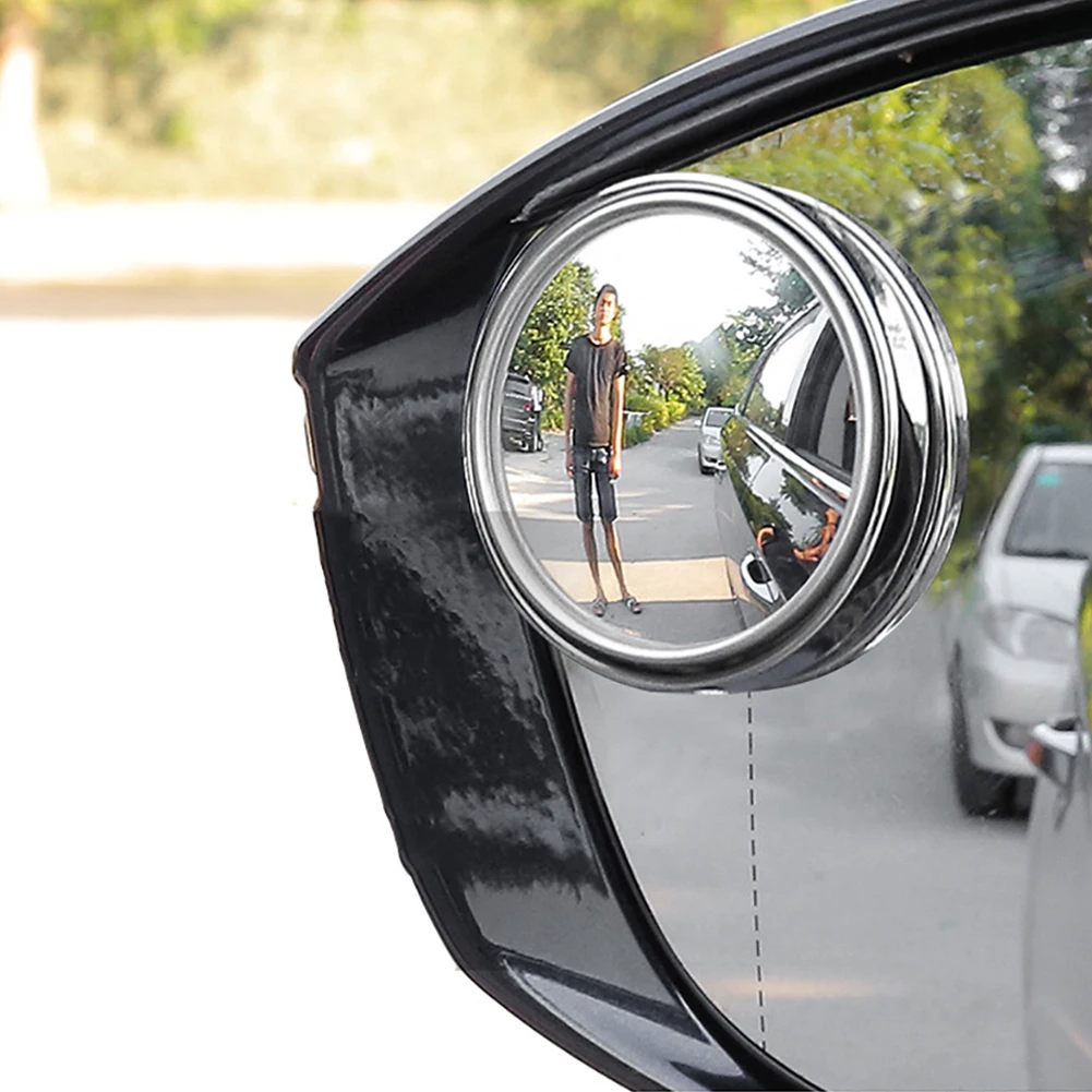 2Pcs HD Glass Car Blind Spot Mirror Auto Motorcycle 360° Adjustable Wide Angle Rearview Mirrors Extra Round DropShipping