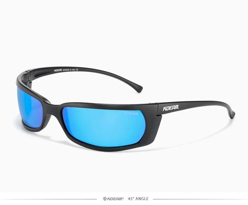KDEAM Outdoor Sport Brille Polarisierte Sonnenbrille Männer Einzigartig Shaped Gläser Mit Harten Box Minimal Design 2021 – Detail 21