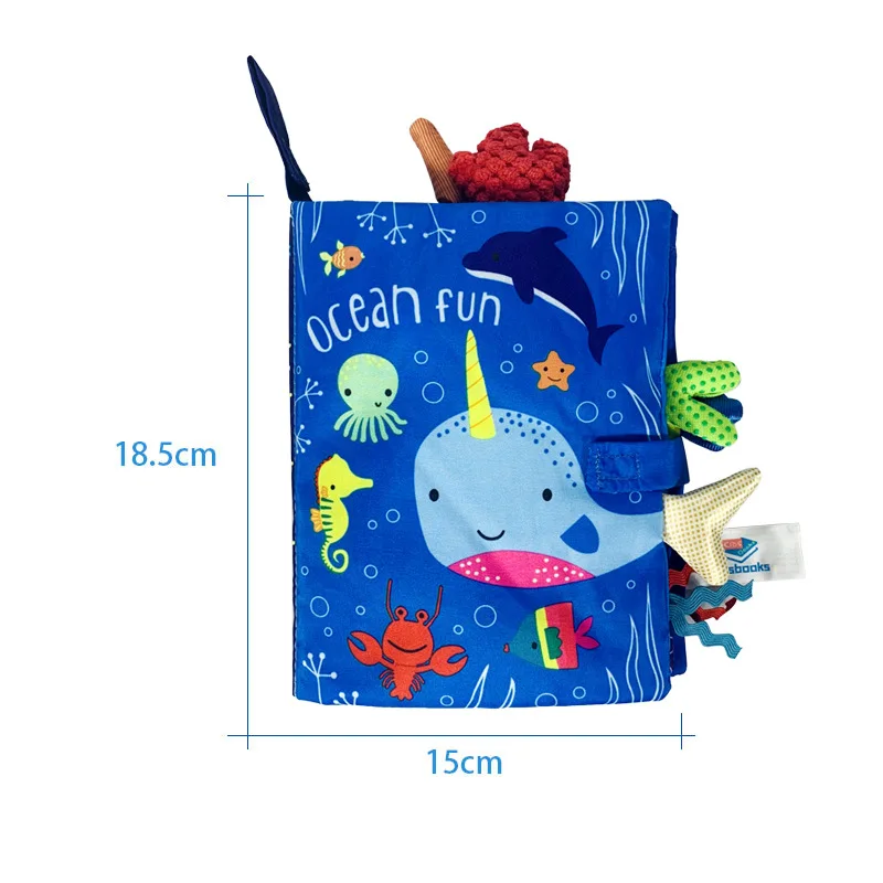 Baby Cloth Book Sound Paper Early Learning Toy Tail Cloth Book Parent-child Interactive