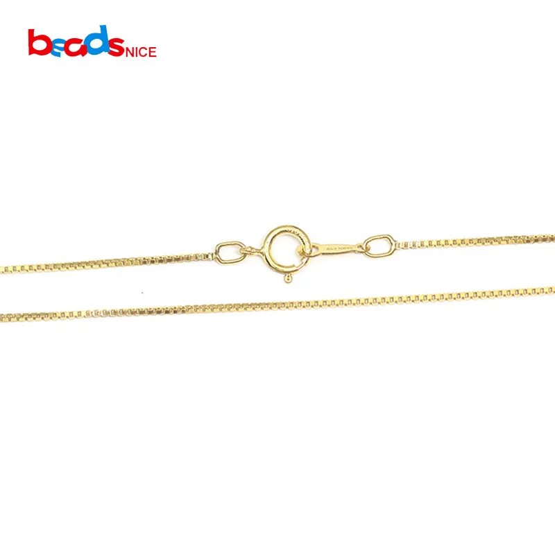 

Beadsnice ID40116smt2 Box Chain Necklace Gold Filled Gold Layering Chain Unique Jewelry Gift for Her Wedding Gift