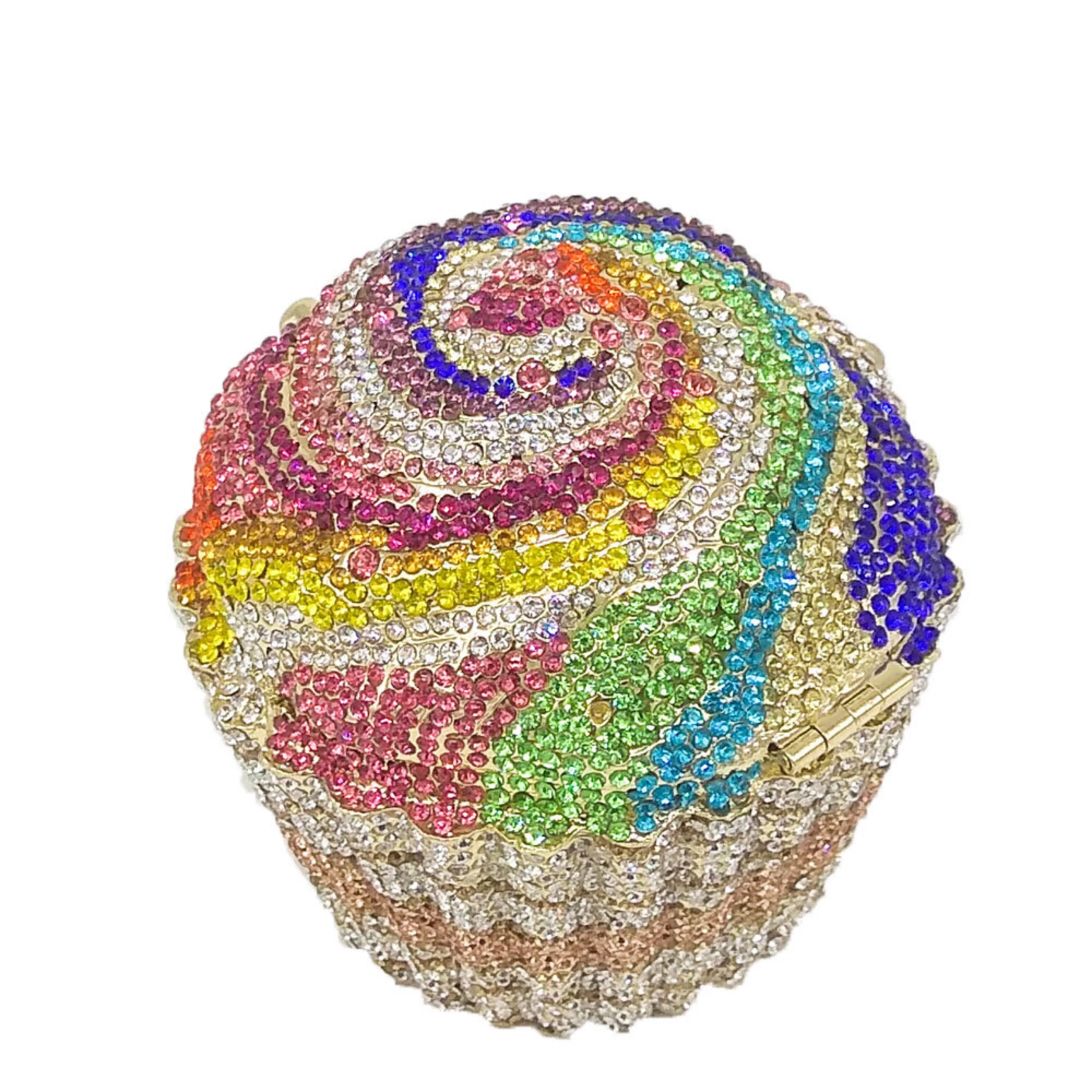 2023 cupcake crystal clutch purse wedding bag can custom made colors cupcake stunning purse clutches