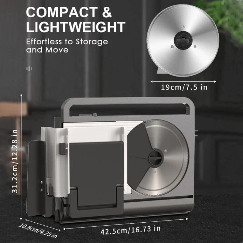 Электрическая ломтерезка, мясорубка, складная ломтерезка для томатов, ветчины, арбуза, торта, овощей, Мясорубка с регулируемой толщиной