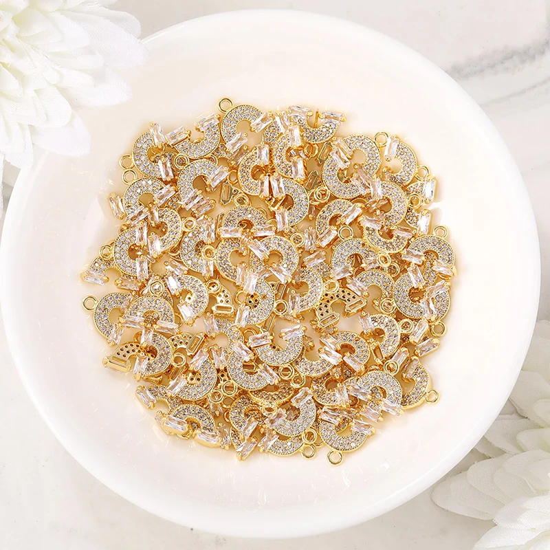 Pendentifs en laiton et Zircon arc-en-ciel, couleur or, boucle d'oreille, accessoires de bijoux, Diy, vente en gros