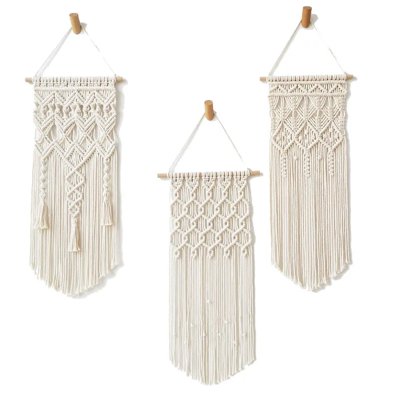 

Tapestry Wall Hanging, Boho Decor, Hand-woven Macrame Tassels, Home Wall Decoration Shelf