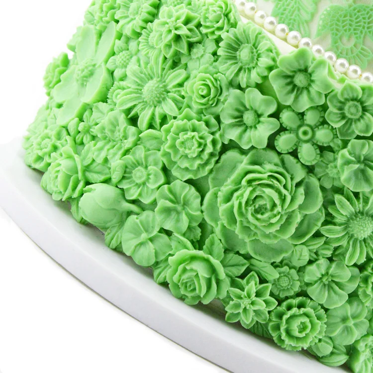 Large Sugar Flowers Mould Beautiful Detailed Cake Side Silicone Mold Perfect Traditional Wedding Cake Border Decorating Tools