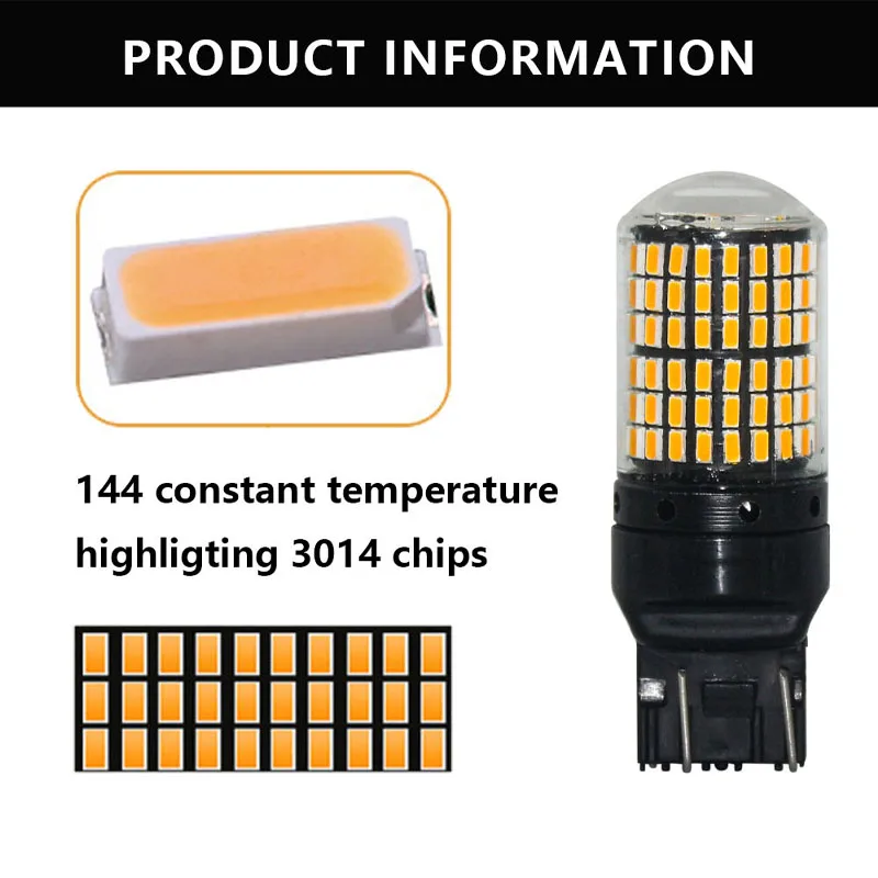 CANBUS 2 sztuk 12-24V P21W LED PY21W BA15S T20 led 7440 W21W W21/5W S25 BAU15S 3014 chipy LED samochód rezerwy u nas państwo lampy lampka hamulca samochodowego