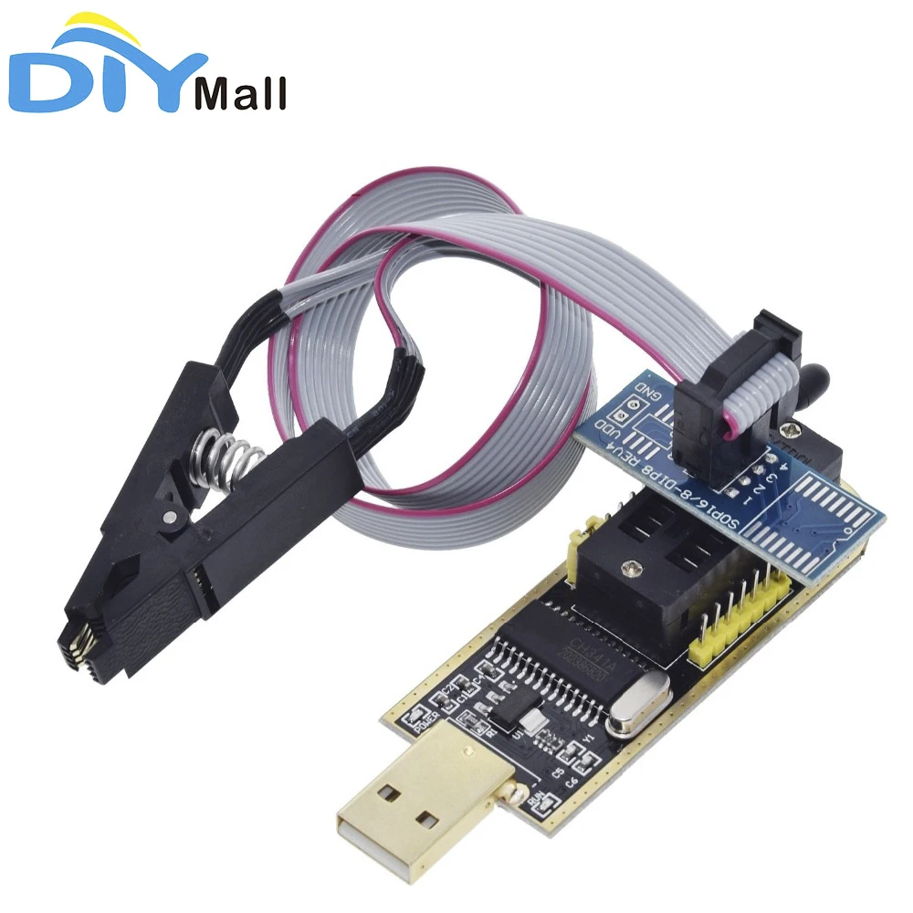 CH341A 24 25 Series EEPROM Flash BIOS USB Programmer Module+SOIC8 SOP8 Test Clip For EEPROM 93CXX/25CXX /24CXX