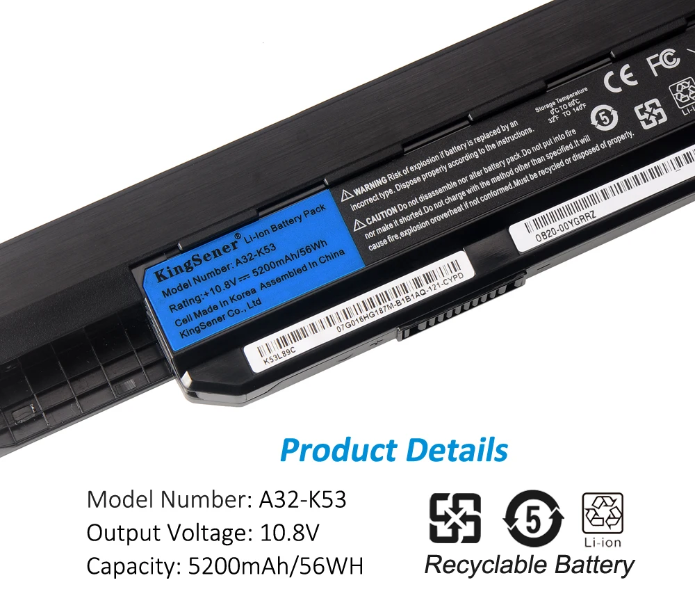 KingSener A32-K53 A41-K53 Laptop battery for ASUS K53 K53E X54C X53S X53 K53S X53E K43E K43S K43U X43S X43SJ X43SV A43S A53 A53S