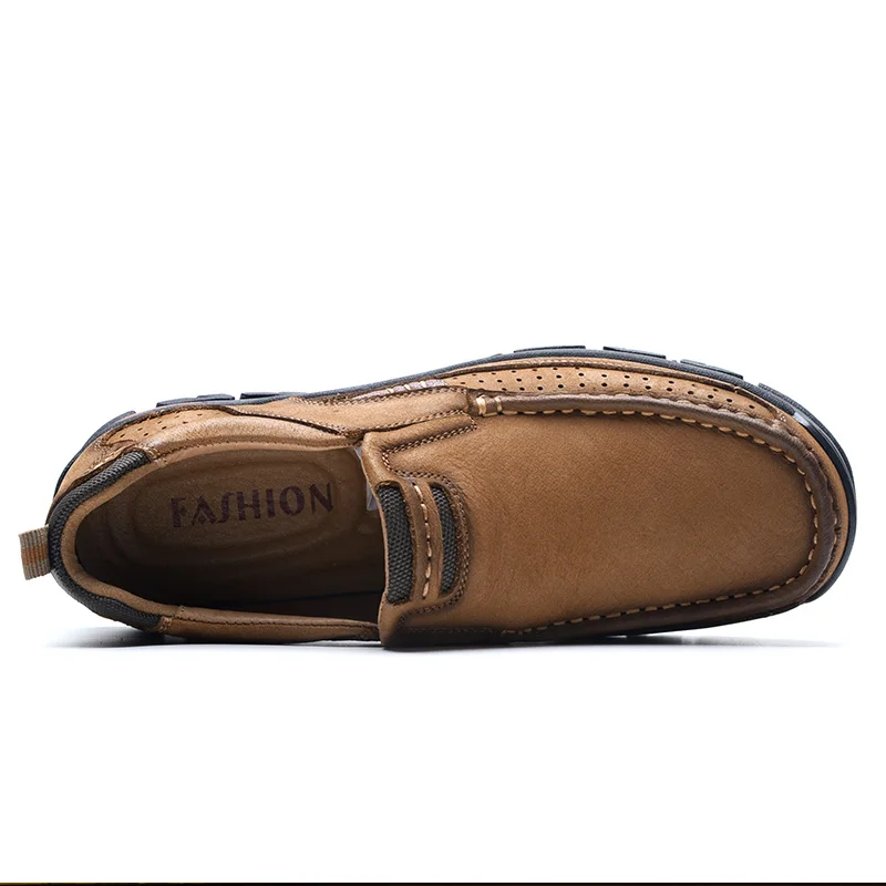 Outdoor men big yards of leather shoes head layer cowhide hiking shoes leather fashion men's shoes