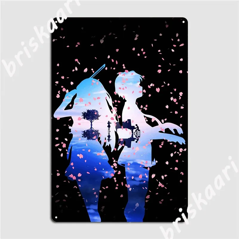 Your Lie In April Shigatsu Wa Kimi No Uso Kaori Kousei Anime Cherry Blossoms Metal Sign Club Bar Tin Sign Poster