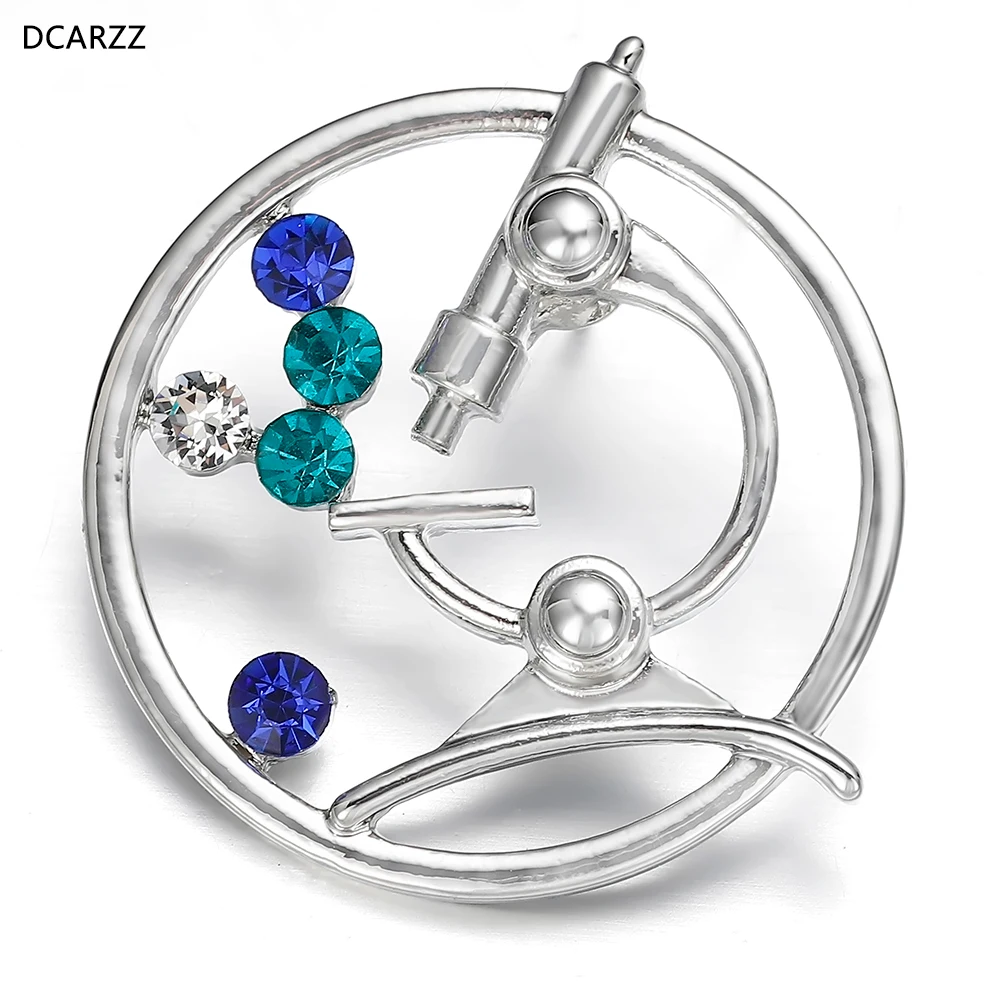 DCARZZ Crystal Pin Brooch Microscope Biology Chemistry Student Graduation Medical Women Gift
