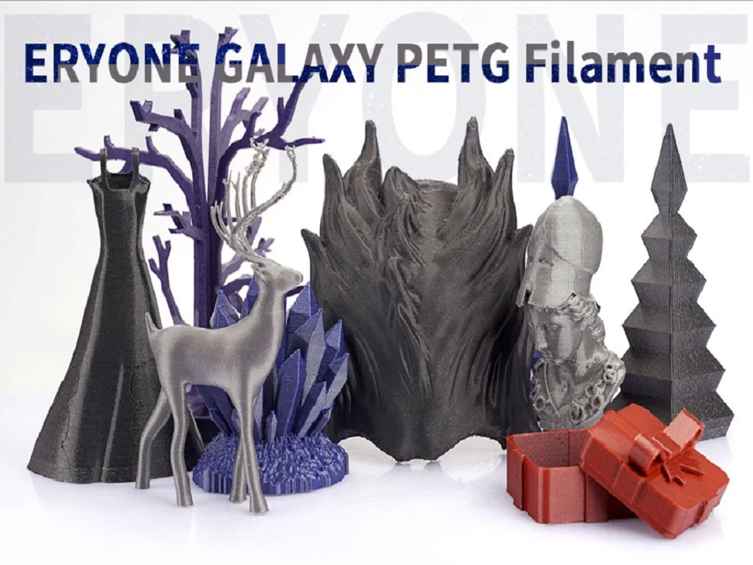 Eryone-filamento PETG brillante para impresora 3D, Material brillante de impresión 3d de ± 1,75mm, carrete de 1kg, envío rápido, 0,03mm, novedad