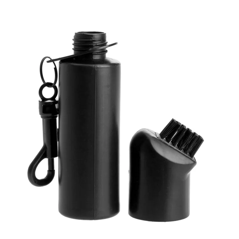 

Golf Club Scrub Wet Cleaning Brush Washer Refillable Water Bottle w Bag Clip,Water Bottle 150ml Black