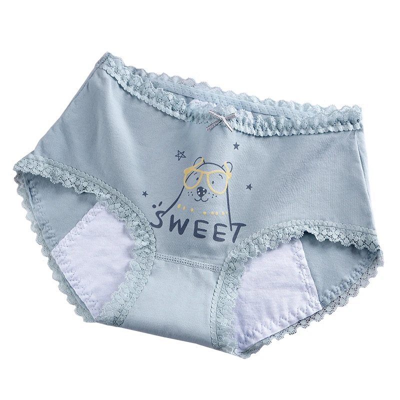 menstrual panties woman Leakproof Women\'s Cotton Briefs Cartoon Underpants Women Physiological period underwear for monthly