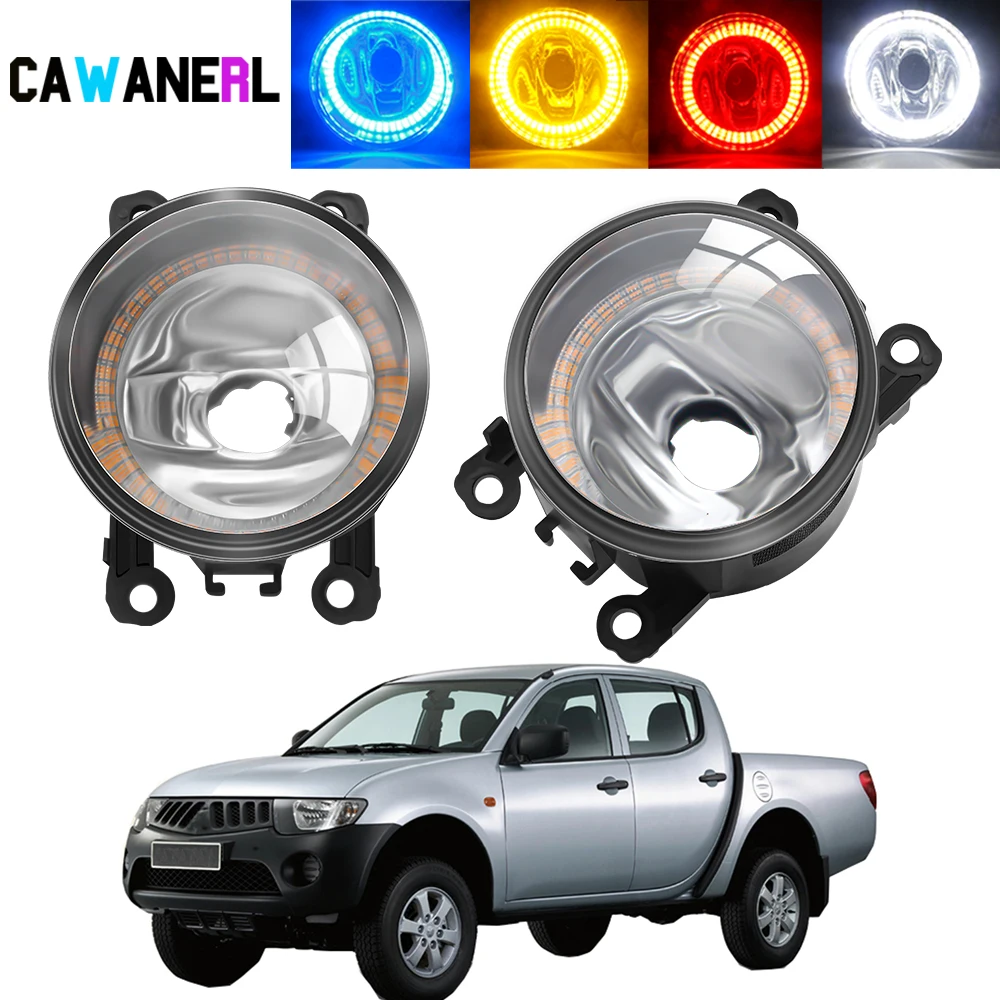 2 Pieces Angel Eye Fog Light Assembly Car Halo Ring Fog Driving Lamp DRL H11 12V For Mitsubishi L200 KB_T KA_T Pickup 2005-2012