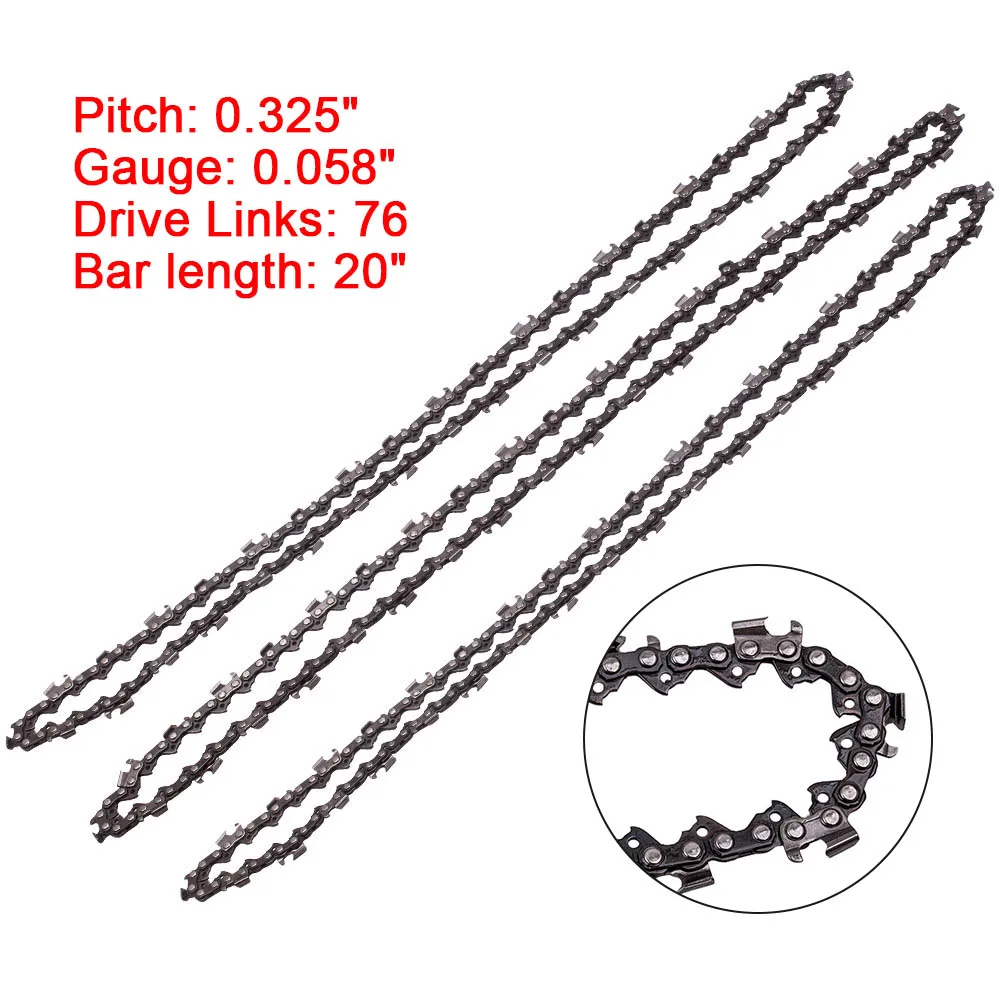 3 x Chainsaw Chain For Baumr & Raiden SX 62 AG 6200 Model 76 325 058 20