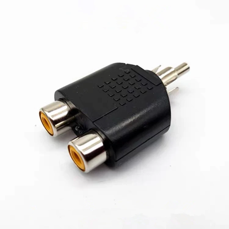 100Pcs/lot RCA Y Splitter 2 in 1 dual 2xRCA Male to Feamale Adapter Nickel-plated AV Audio Video Converter Kit Jack RCA Plug