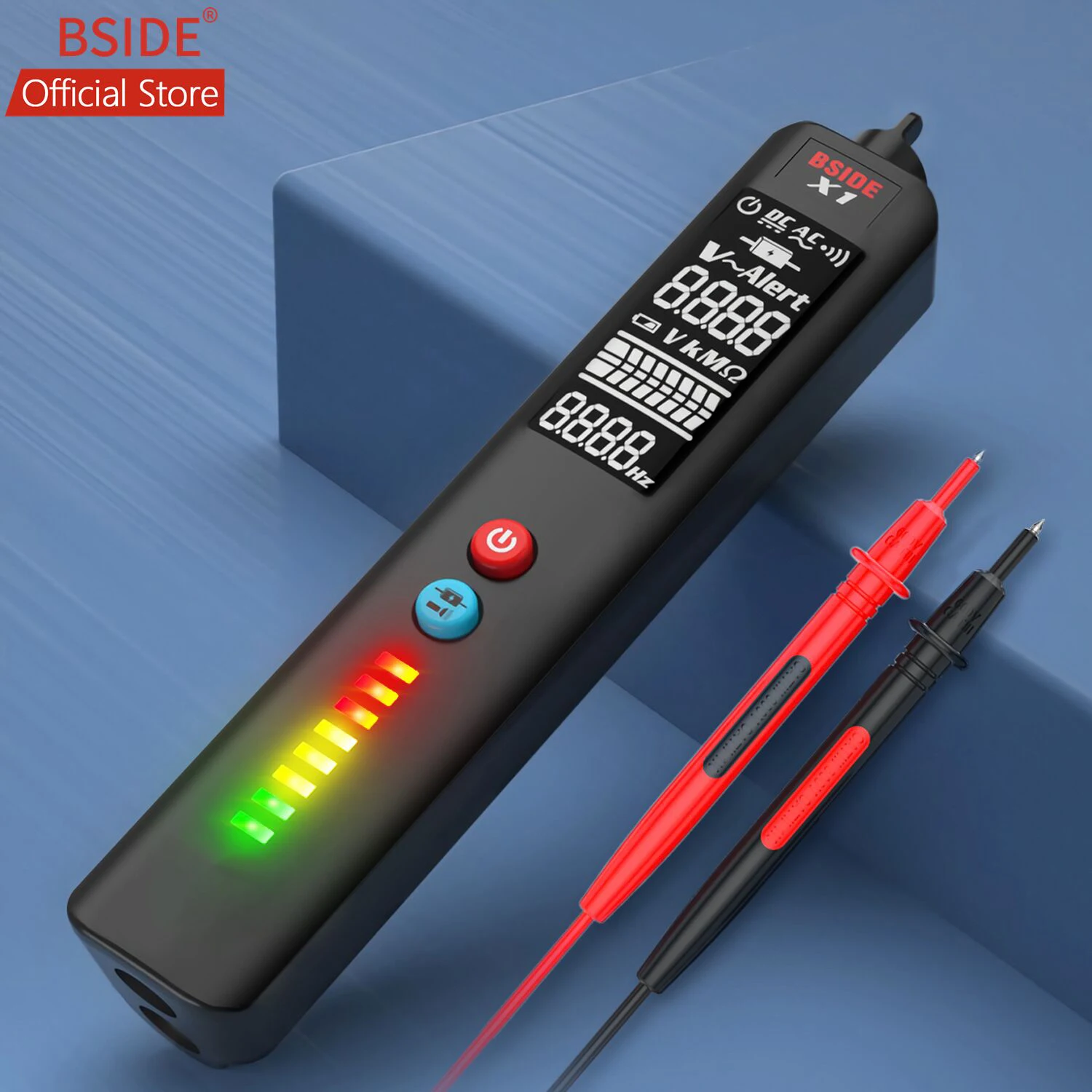 BSIDE X1 czujnik napięcia wyświetlacz LCD 3-Line wyświetlacz NCV regulowana czułość podwójny zakres AC czujnik napięcia Tester napięcia
