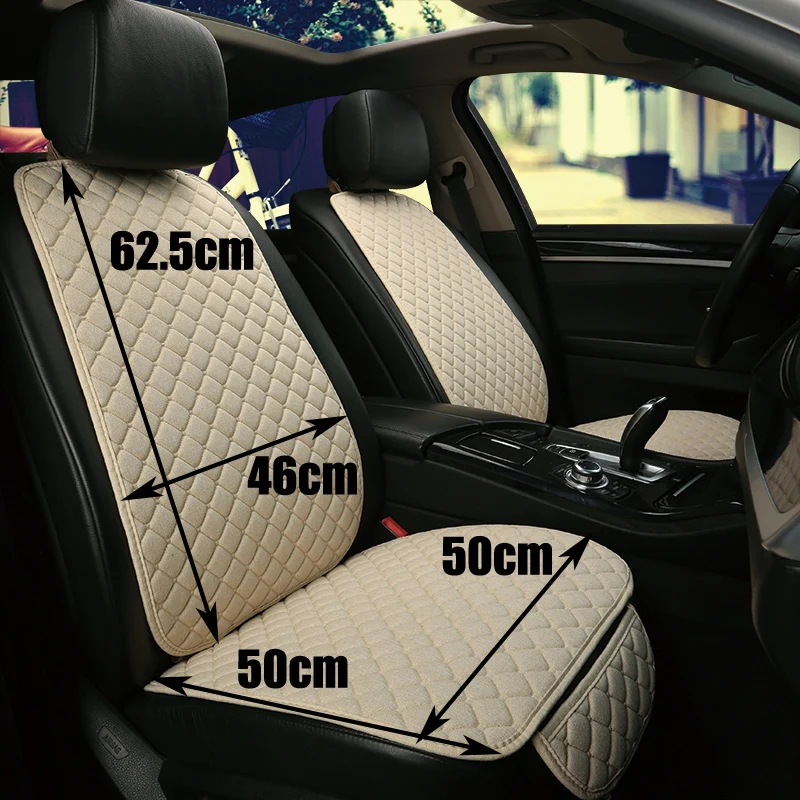 Universal Flax Car Seat Cover Protector Linen Front Rear Back Cushion Protect Pad Mat Backrest for Auto Interior Truck Suv Van