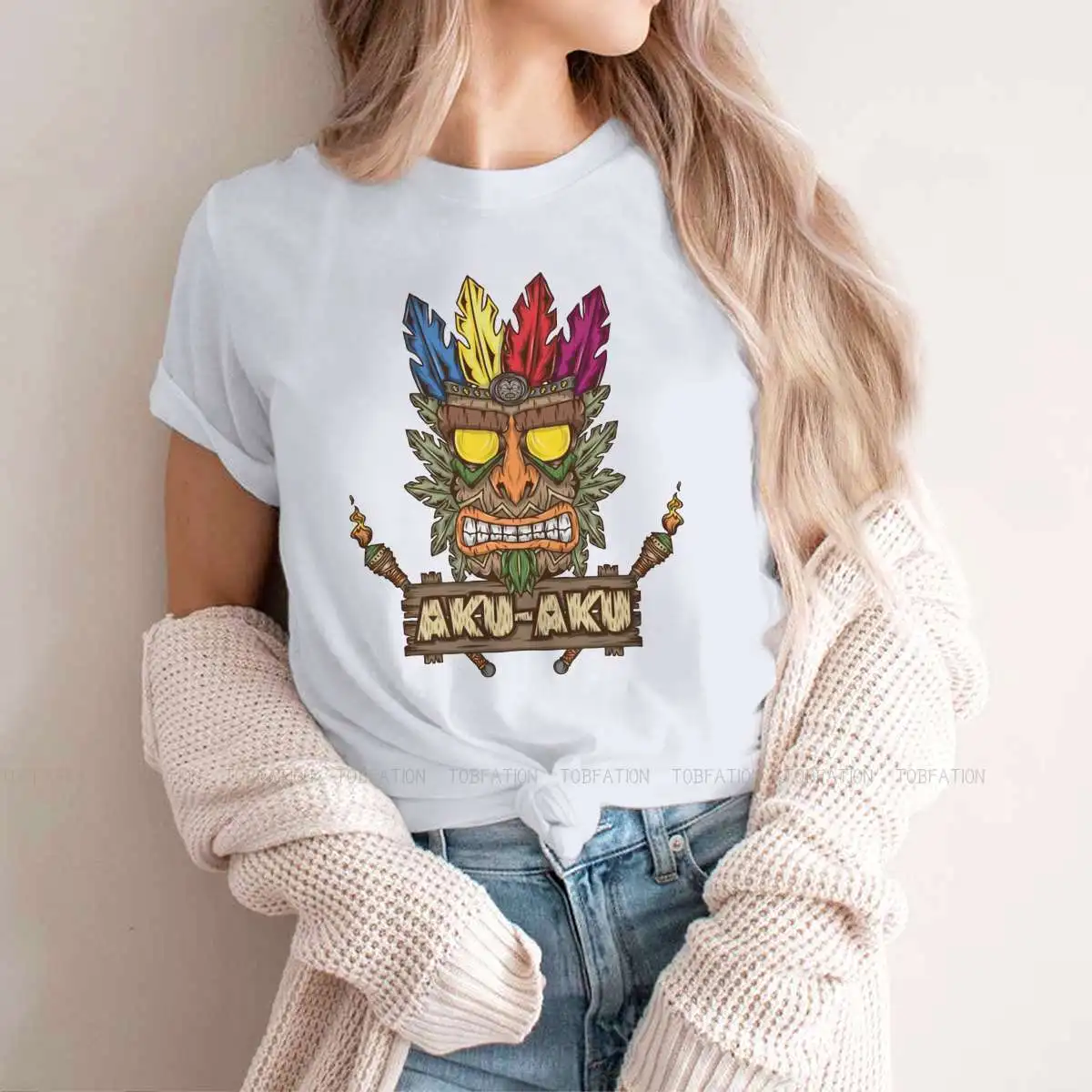 Game Sweet Girls Women T-Shirt Crash Bandicoot Wolf Video Game Blusas Harajuku Casual Short Sleeve Vintage Oversized Tops