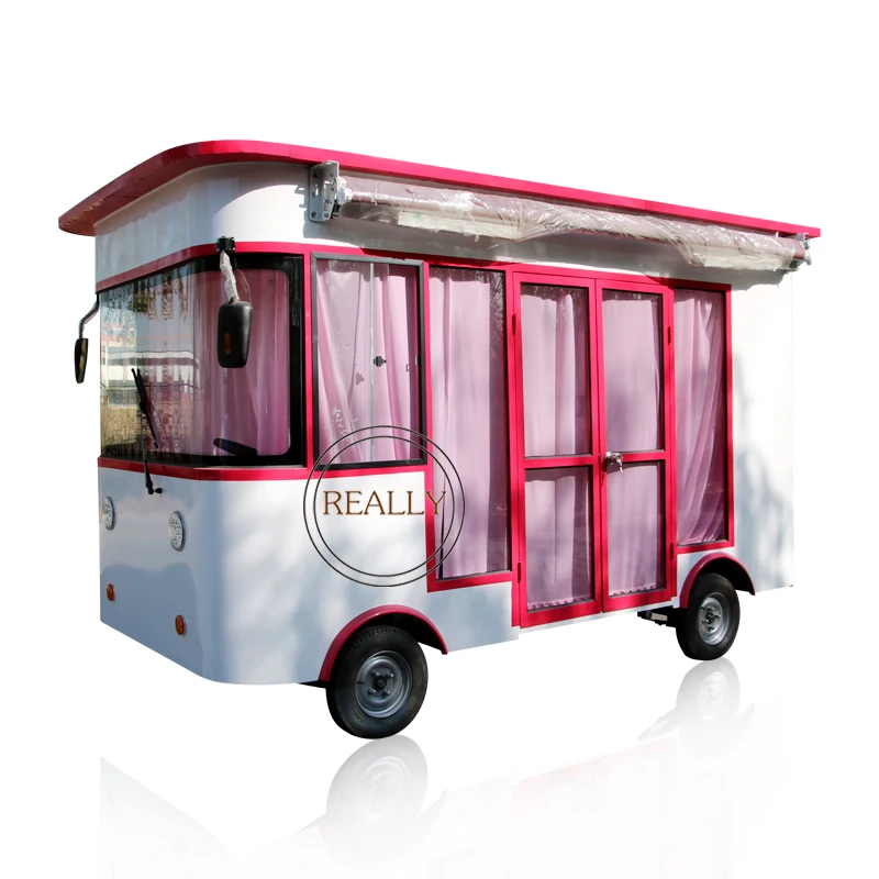 Street Mobile Fast Food Truck Coffee Bubble Tea Kiosk With Catering Equipment Multifunctional Clothes Vending Cart