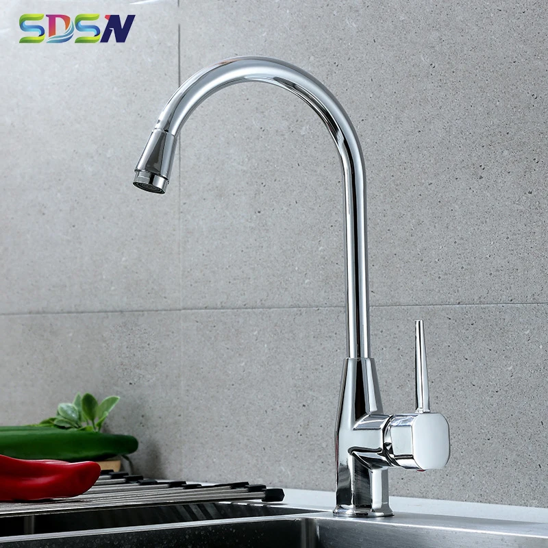 

Chrome Kitchen Faucet SDSN Quality Copper Alloy Kitchen Sink Faucets 360 Roation Frog Kitchen Mixer Tap Hot Cold Kitchen Faucet