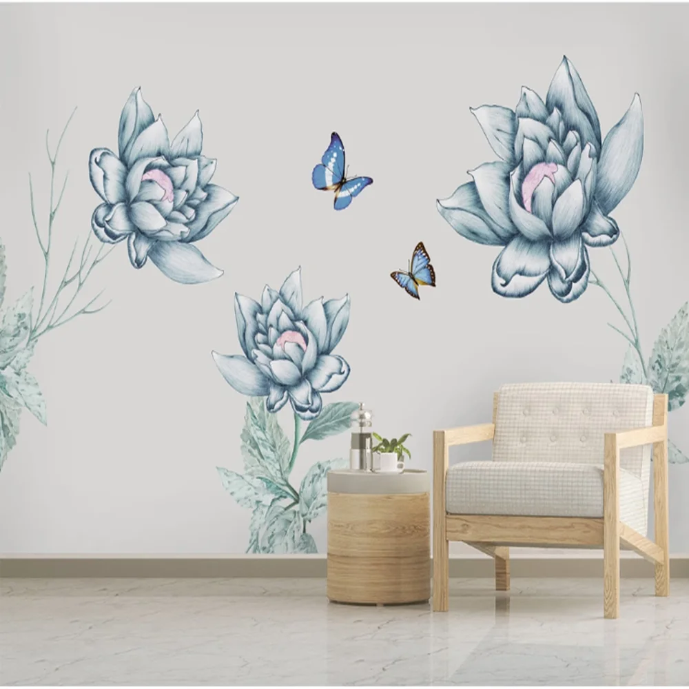 milofi custom do not 3D European retro nostalgic hand painted flower large TV background wallpaper mural