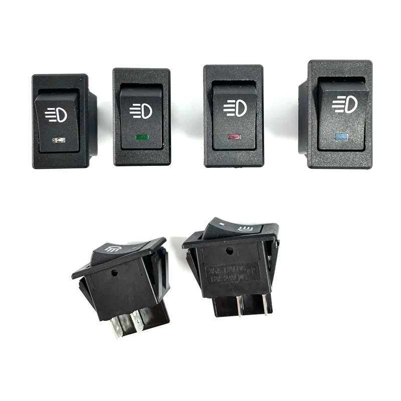 KCD4 Rocker Switch ON-OFF 2 Position 4 Pins LED 12V 35A automobile refitting fog lamp switch with light Rocker switch