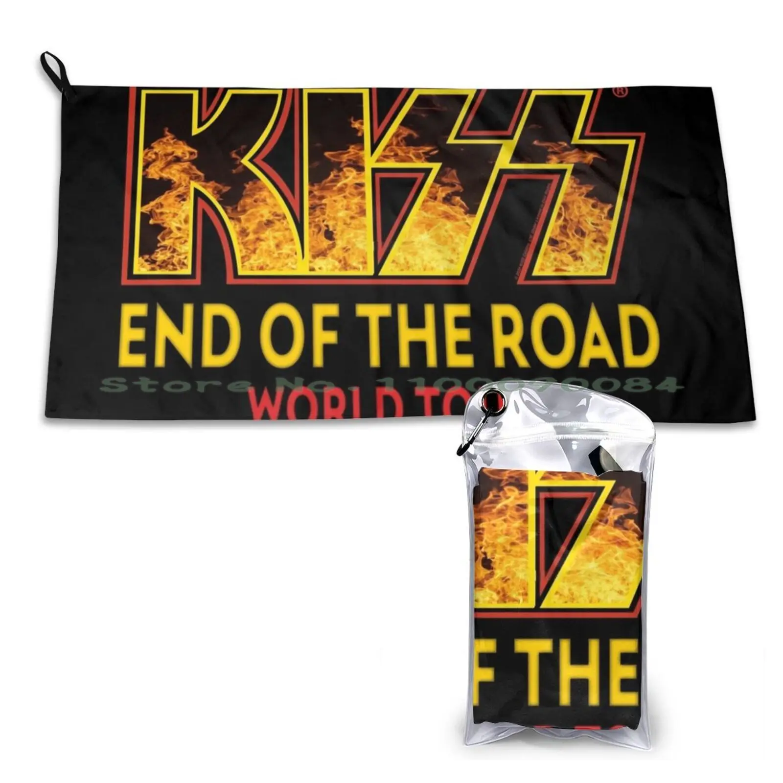 Kiss End Of The Road World Tour Spaceman Catman Starchild Demon Quick Dry Towel Gym Sports Bath Portable Motorcycle Company