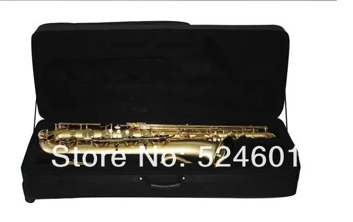 Nieuwe Collectie Merkloze E Platte Baritonsaxofoon Messing Mat Goud Bariton Oppervlak Sax Goudlak Saxofoon met Accessoires